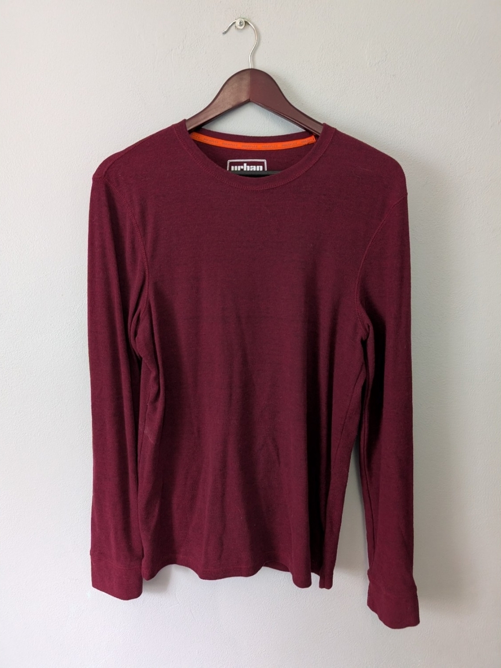 Urban Pipeline Crewneck Textured Thermal Waffle Knit Long Sleeve Shirt Medium
